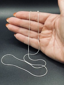 22” New Condition Sterling Silver Adjustable Snake 1mm Chain 925 - Picture 1 of 7