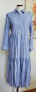 NWT Vineyard Vines Blue & White Stripes Long Shirt Dress Women's Size 6 ($198) - Picture 1 of 22