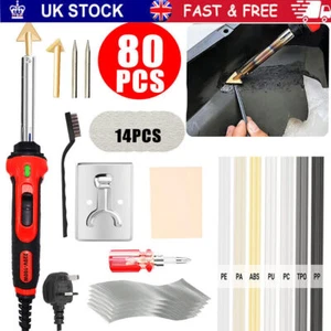 80Pcs 100W Plastic Welding Welder Soldering Iron Kit Car Bumper Repair Tool Rods - Picture 1 of 14