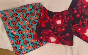 LADY BUG FABRIC 3 YDS PLUS BLACK AND RED REMNANTS - Picture 1 of 4