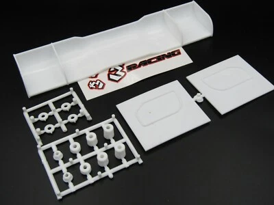 3 Racing 195mm PP Moulded Wing For 1/10 Touring Car (White) - 3RAC-WD195/WI - Image 1 of 4