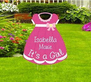  It' s a New Baby Girl Lawn Announcement Stork Sign Decoration Yard Art Display 
