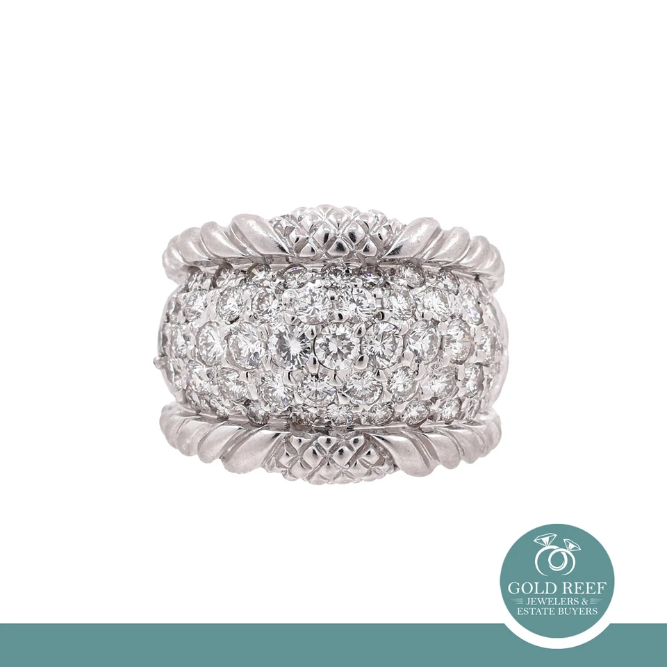 Кольцо Judith Ripka с широким бриллиантом белое золото 18 карат 2,35 TW размер 5 - Изображение 1 из 4