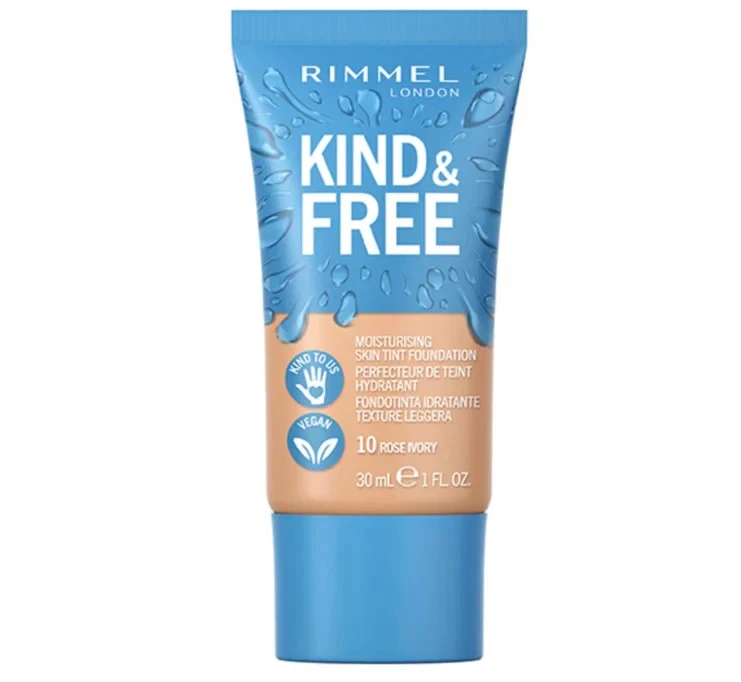 Rimmel London Kind & Free Moisturing Skin Tint Foundation 10 Rose Ivory 30ml - Image 1 of 1