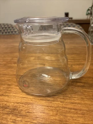 Jarro de vidro soprado na boca vintage Bodum com tampa 20 oz com etiqueta - Imagem 1 de 4