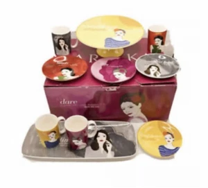 Juego de platos/platos de cerámica Mary Kay Ash forros plateados, belleza, confianza, atreverse - Imagen 1 de 12