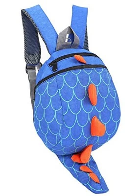 Mochila de dinosaurio ZHUANNIAN para niños pequeños con correa de seguridad para niños niñas (azul) Foto 1 de 4