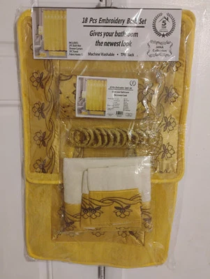 Juego de baño bordado 18 piezas Foto 1 de 4