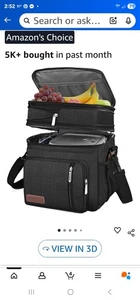 MIYCOO Lunch Bag Lunch Box Men Women - Leakproof Insulated Lunch Cooler Bag New! - Picture 1 of 5