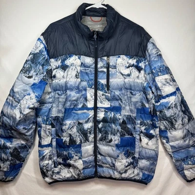 Hawke & Co. Sport Puffer Jacket Blue Mountain Print Lightweight Coat Sz Large - Image 1 of 4