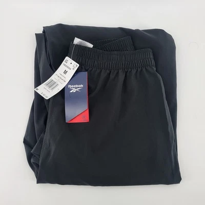 Reebok Womens ID Train Woven Pant Black Training Activewear Wide Leg Medium New - Image 1 of 4