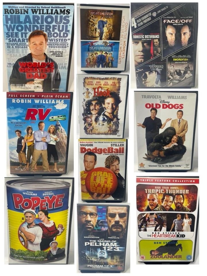 Lot Of 16 DVDs Feat. Robin Williams, Ben Stiller And John Travolta. - Image 1 of 4