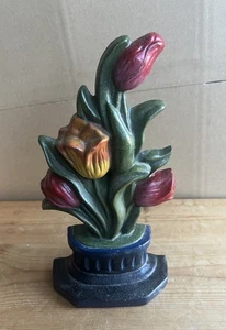 Vintage Cast Metal House Plant Flower Doorstop 1.1kg H24 x W12cm - Picture 1 of 3