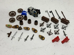 VINTAGE LEGO CASTLE SPARES Crossbows Chests Swords Spear Shield Horse Axe - Picture 1 of 8