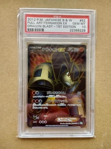 PSA 10 Gem Mint Terrakion EX 052/050 Dragon Blast Full Art 1ED 2012 Japanese - Picture 1 of 2