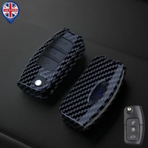 ABS Carbon Key Fob Case Cover For Ford Fiesta Focus Mondeo Transit Galaxy ST - Picture 1 of 9
