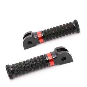 RRING Red Grip Front Foot Pegs For Harley Davidson Softail Fatboy 90-15 16 17 - Picture 1 of 5