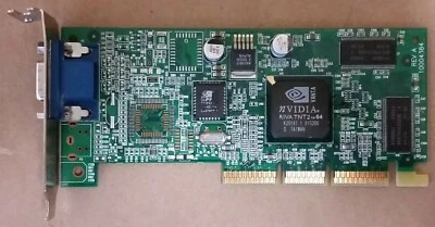 nVidia Vanta Riva TNT2 64 16MB AGP Low Profile VGA Display Adapter VCD001554-00 - Image 1 of 3