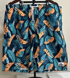 ACTLEIS Men's Swim Shorts Pockets Size XXL Multicolor Drawstring Tropical NWT - Picture 1 of 8