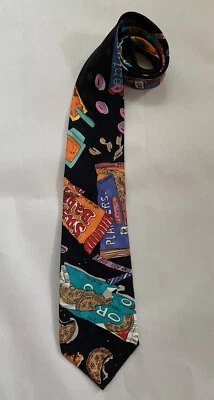 "Corbata de cuello de seda Nicole Miller Junk Food Tums Oreo Sugar Baby 59"" de colección años 90" Foto 1 de 4