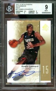 2011-12 UPPER DECK SP AUTHENTIC KAWHI LEONARD RC AUTO GOLD  Jer# 2/25 Holy Grail