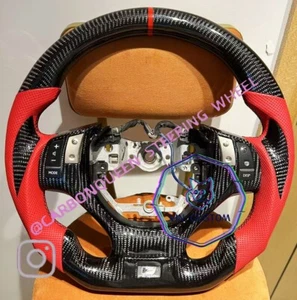 CARBON FIBER STEERING WHEEL FOR LEXUS GS350 2013- 2015 YEARS W/RED LEATHER - Picture 1 of 6