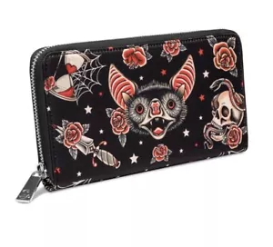 Cartera Tatuaje Oscuro Diseño Chocolaticas Chocolaticas 8.2" x 4.4" x 1" Nueva con Etiquetas - Imagen 1 de 7