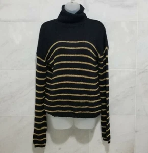 A.L.C Elisa Turtleneck Knit Pullover Sweater Striped Xs Italian Yarn Womens - Foto 1 di 10