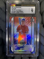 2021 Leaf Metal Draft Autos #BA-JP2 Jose Perdomo Red White Blue #3/10 CSG 9/10!