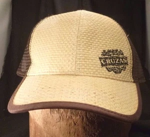 Sombrero de camionero de colección CRUZ RON MALLA DE MIMBRE estilo paja ajustable islas vírgenes - Imagen 1 de 6