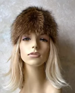 GENUINE GOLDEN RACCOON FUR HAT, Genuine Real Fur, made in Canada, BOYARKA STYLE - Bild 1 von 11