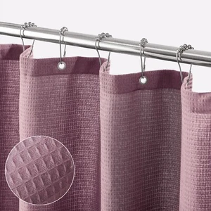 Shower Curtain, Waffle Weave "Plum" Textured Fabric 72X72 *BRAND NEW *FREE S/H - Picture 1 of 4