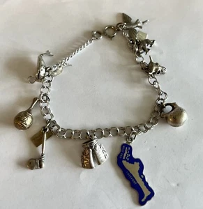 Schönes Vintage einzigartiges Sterlingsilber 925 Multi Charm Armband 25,1 Gramm #8008 - Bild 1 von 10