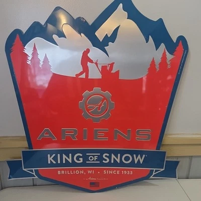 Placa de metal propaganda ARIENS The King Of Snow SNOWBLOWER 2016 azul vermelha  - Imagem 1 de 4