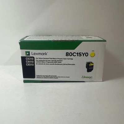 Genuine Lexmark Unison 80C1SY0 Yellow Toner Cartridge CX310 CX410 CX510 NEW - Image 1 of 4