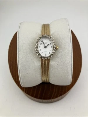 Reloj De Colección Precision by Gruen Damas 18mm Tono Dorado Bisel Diamante Esfera Blanca -FUNCIONA Foto 1 de 4