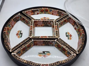 Porcelana firmada china/japonesa 6 piezas LAZY SUSAN con tapa totalmente decorada - Imagen 1 de 10