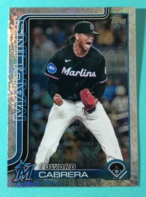2025 TOPPS BASEBALL  *** Edward Cabrera: Sand Glitter Foil ***  #371 - Image 1 of 2