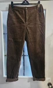 Lucy & Yak Dana Corduroy Trousers Size 32R 12/14 In Cocoa Excellent Condition - Picture 1 of 4