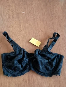 Sujetador de encaje de diseño floral negro DELIMIRA para mujer talla 38DD - Imagen 1 de 20