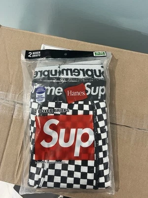 Supreme x Hanes 平角内裤 (2 包)- 方格 -XL — 第 1/4 张图片