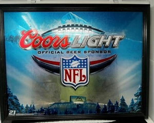 *2007* NFL Coors Light Official Brewing Co Bar Mirror Mancave  - Picture 1 of 7