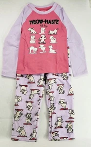 Wonder Nation "Meow-Maste All Day" Girls 2-Piece Pajama Set Size S(6-6X)/New - Picture 1 of 6