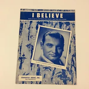 I Believe Ervin Drake Frankie Laine Columbia Records 1953 Sheet Music - Picture 1 of 9