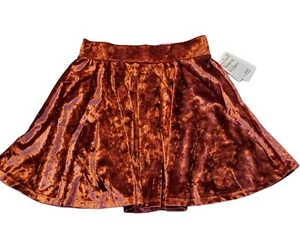 NORDSTROM Crushed Velvet Skater Skirt In Red Syrah XL (14-16) NEW NWT - Picture 1 of 8