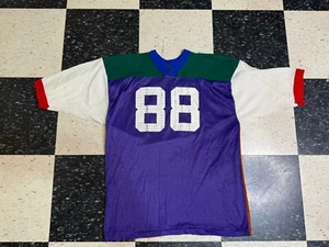 vintage 80s blank football color block jersey size L - Picture 1 of 5