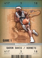 2002-03 Fleer Authentix Balcony Hornets Basketball Card #89 Baron Davis /250