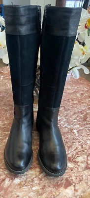 Timberland Bethel Mujer Cuero Negro y Gamuza Bota Hasta la Rodilla Talla 8 ¡USADA EN EXCELENTE ESTADO! $285 Foto 1 de 4