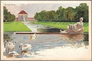 Postal alemana ca 1900 PALACIO DE NYMPHENBURG Munich Baviera Cromolitógrafo - Imagen 1 de 2