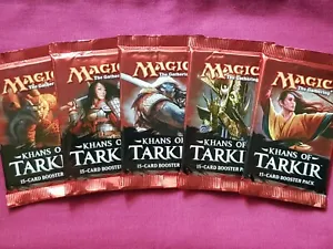 MTG Magic The Gathering KHANS OF TARKIR New Sealed Booster ALL 5 PACK ART  - Picture 1 of 2